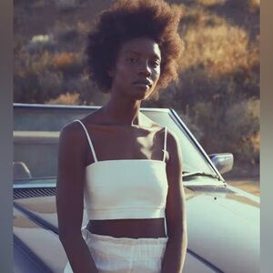 Chic White Spaghetti Strap Crop Top